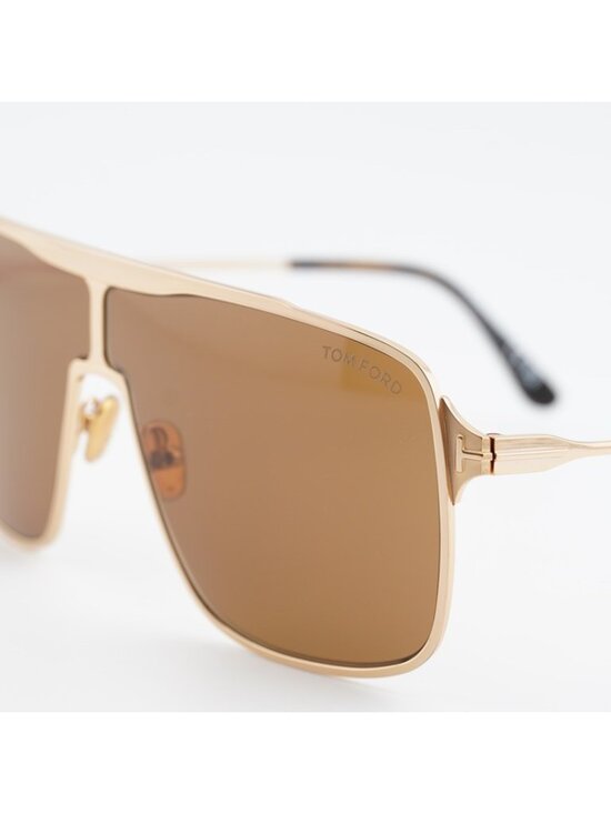 Tom Ford Zappa FT1173 30E Sunglasses Gold Shield Frame, Brown Lenses main image 7